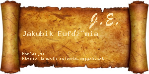 Jakubik Eufémia névjegykártya